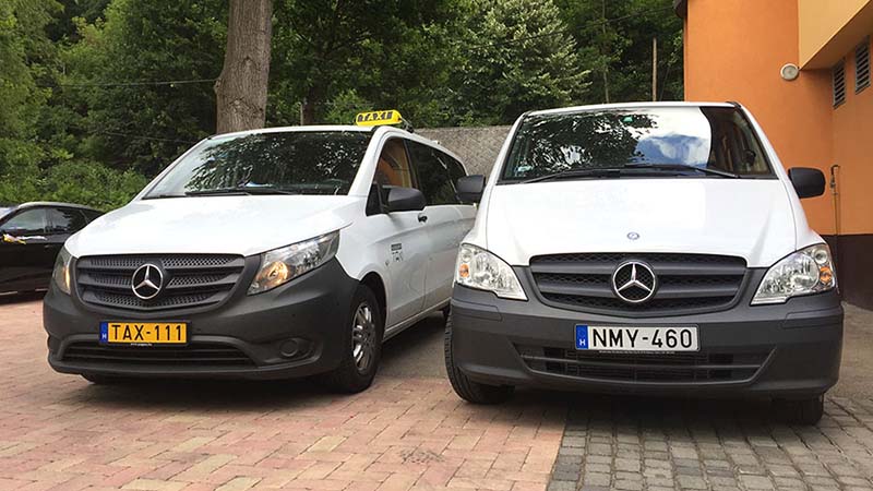 Private car transfers from Vienna city or Vienna Airport to Budapest. - Mercedes Van appropriate for maximum of 7 persons, Minibus, minivan. We suggest our Mercedes Vito minivan with air-conditioning and big luggage-rack for airport transfers. We accept creditcards in case of prearrangement